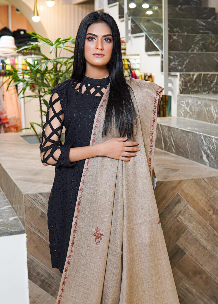 Sanaulla Exclusive Range  Pashmina  Shawls MAMA-30 Brown-2 - Pashmina Shawls