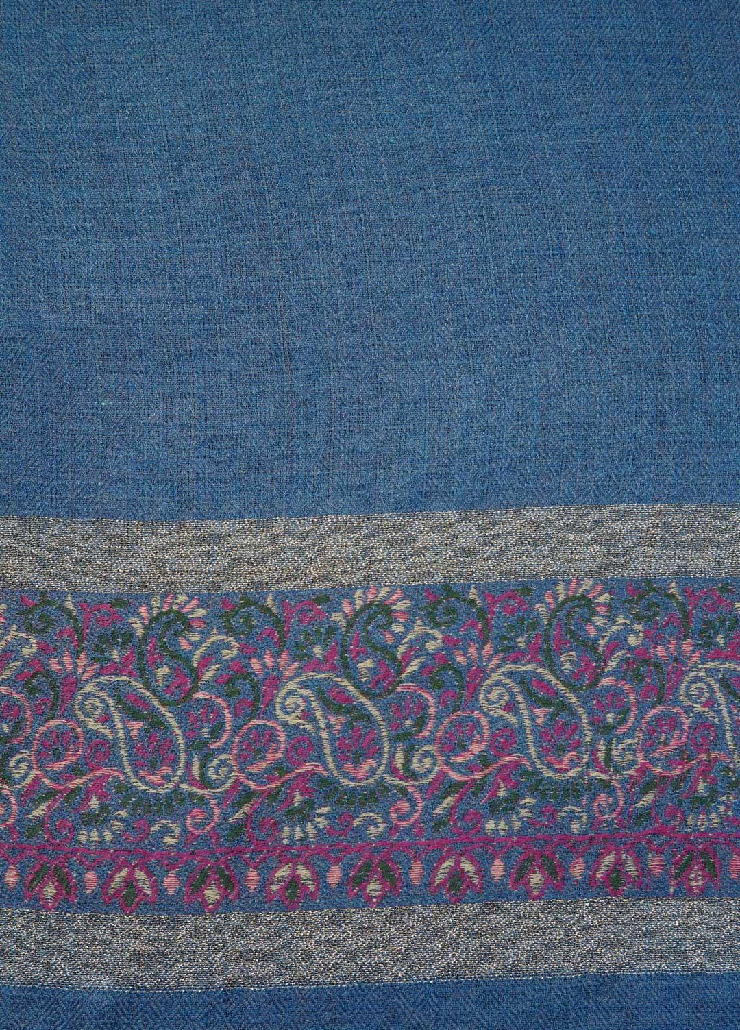 Sanaulla Exclusive Range  Pashmina  Shawls MAMA-44 Blue-1 - Pashmina Shawls