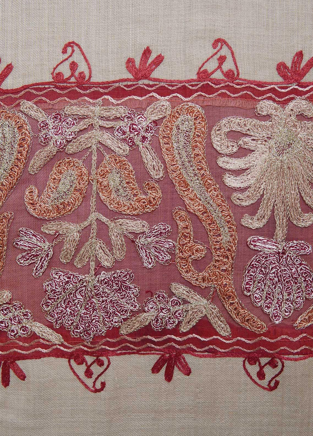 Sanaulla Exclusive Range  Pashmina  Shawls AKP-12 Fawn 08 - Pashmina Shawls