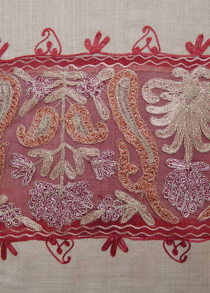 Sanaulla Exclusive Range  Pashmina  Shawls AKP-12 Fawn 08 - Pashmina Shawls