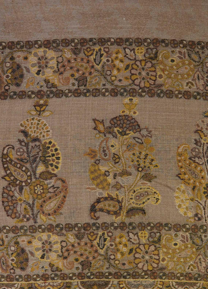 Sanaulla Exclusive Range  Pashmina  Shawls MAMA-09 Beige-6 - Pashmina Shawls