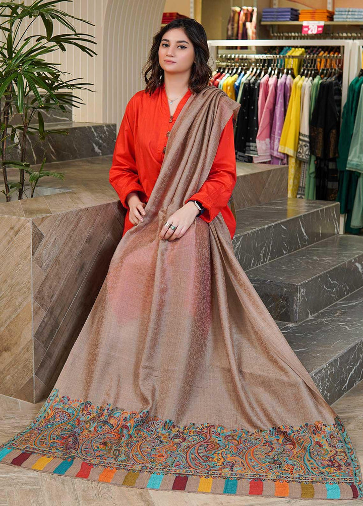 Sanaulla Exclusive Range  Pashmina  Shawls MAMA-09 Beige-9 - Pashmina Shawls