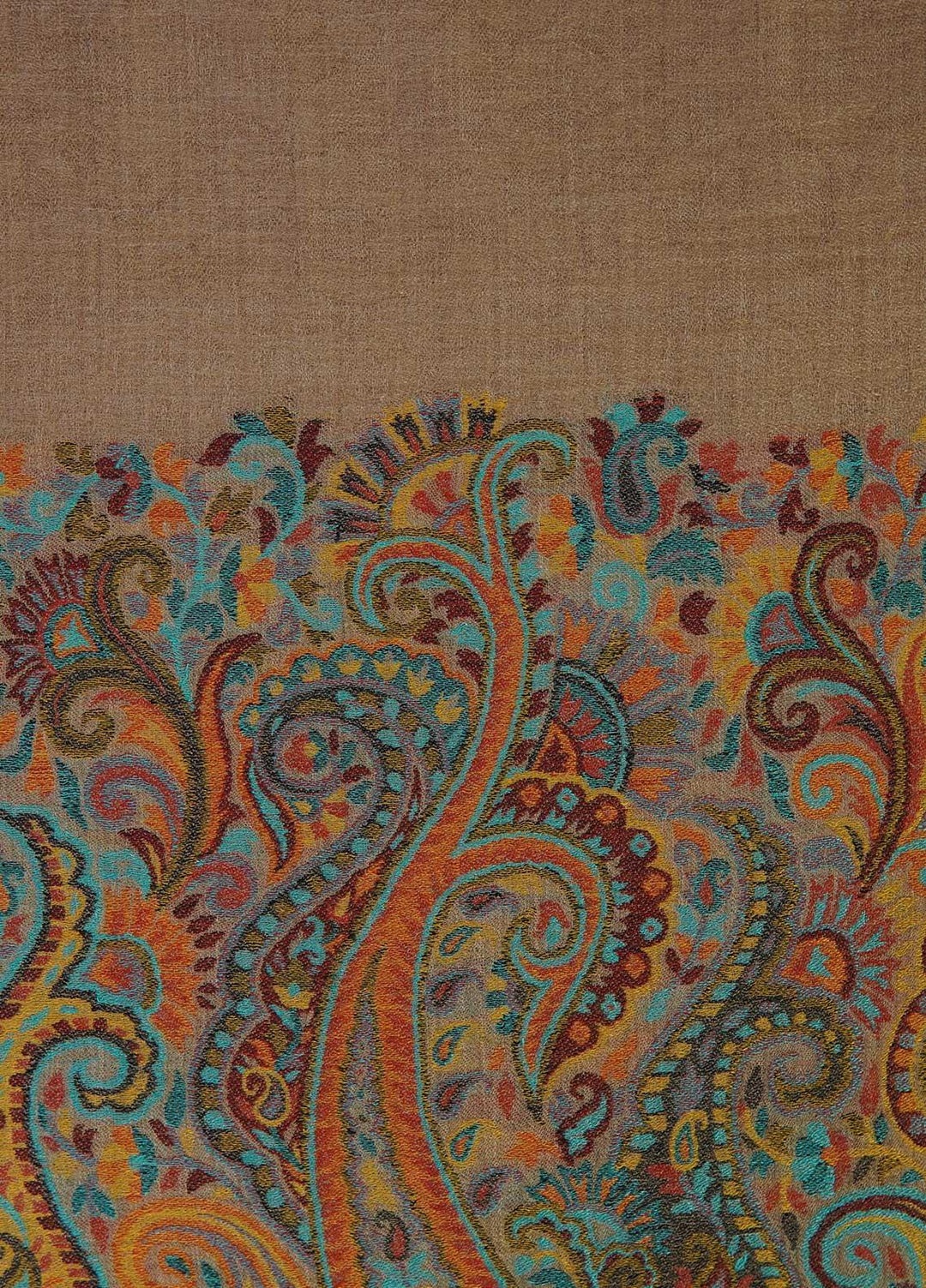 Sanaulla Exclusive Range  Pashmina  Shawls MAMA-09 Beige-9 - Pashmina Shawls