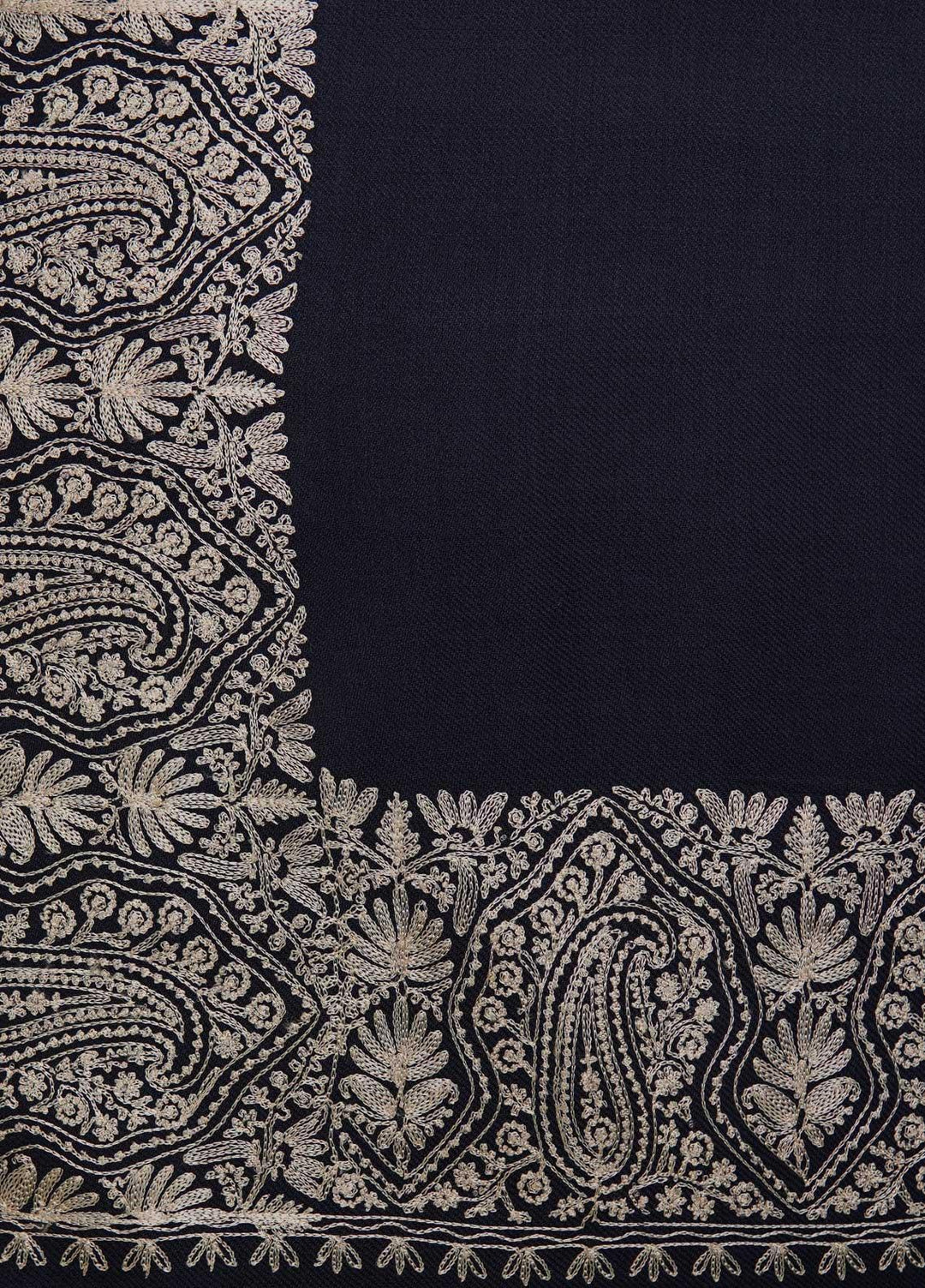 Sanaulla Exclusive Range  Pashmina  Shawls AKP-10 Navy - Pashmina Shawls