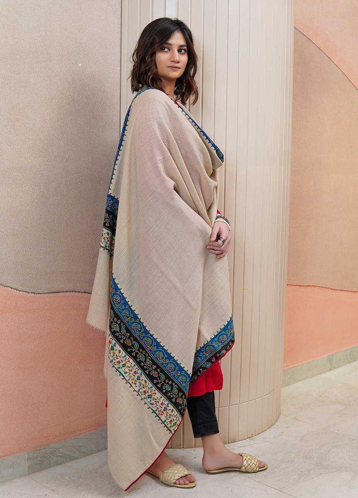 Sanaulla Exclusive Range  Pashmina  Shawls AKP-18 Fawn 02 - Pashmina Shawls