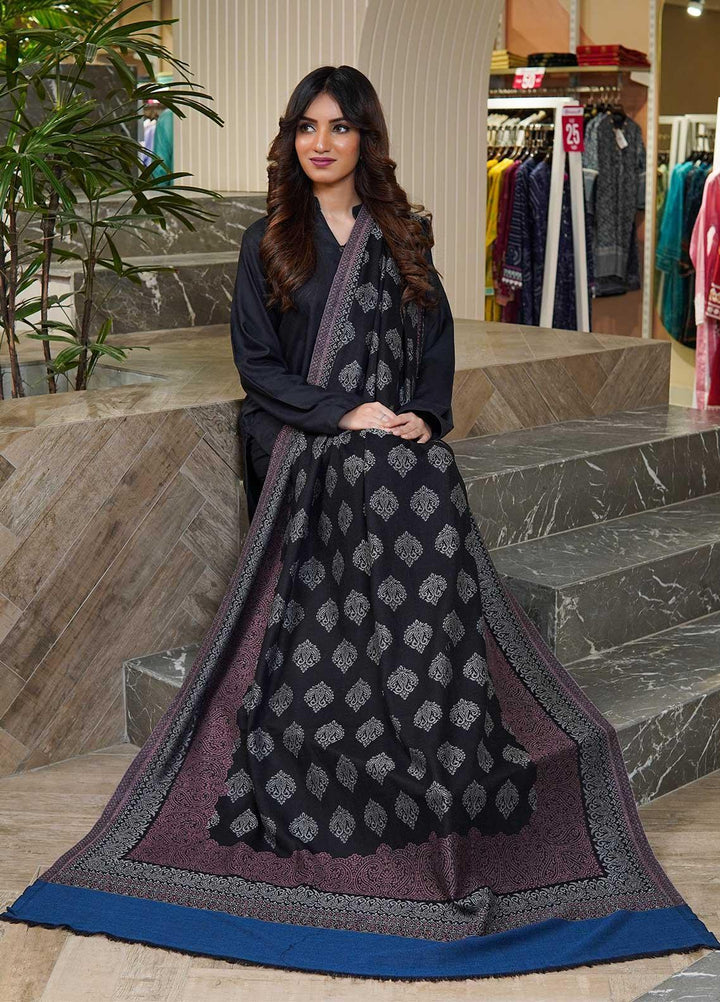 Sanaulla Exclusive Range  Pashmina  Shawls MAMA-12 Blue-1 - Pashmina Shawls