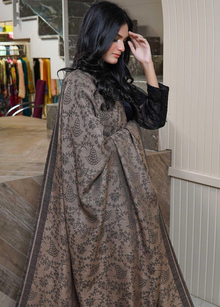 Sanaulla Exclusive Range  Pashmina  Shawls MAMA-46 Brown-2 - Pashmina Shawls