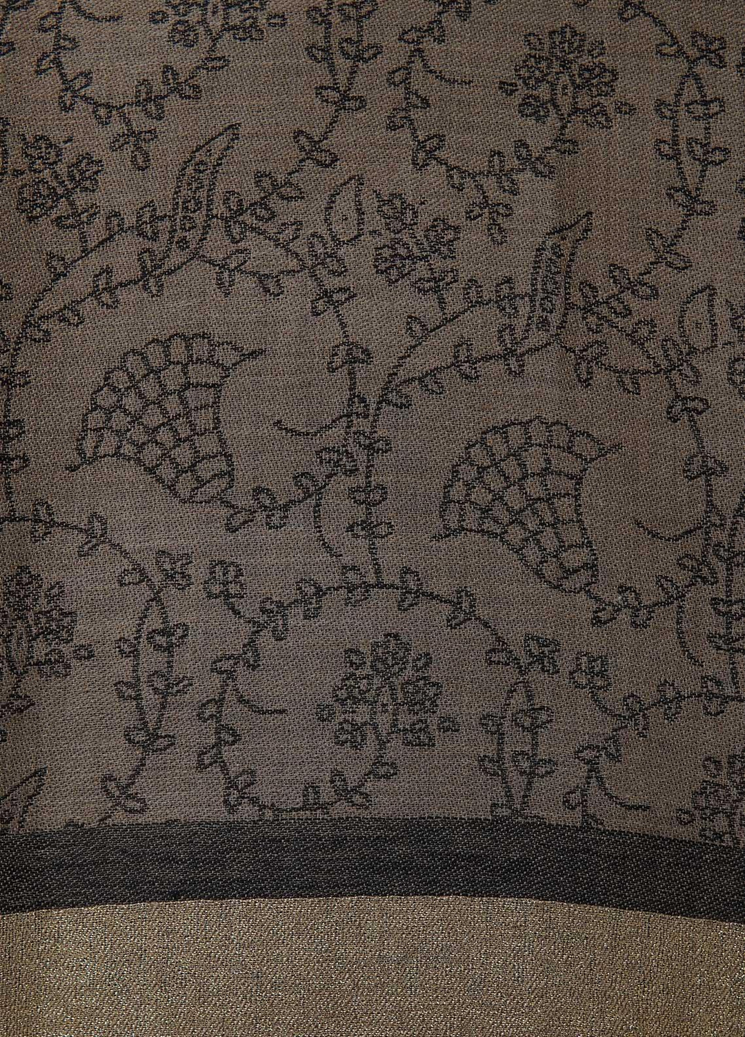 Sanaulla Exclusive Range  Pashmina  Shawls MAMA-46 Brown-2 - Pashmina Shawls