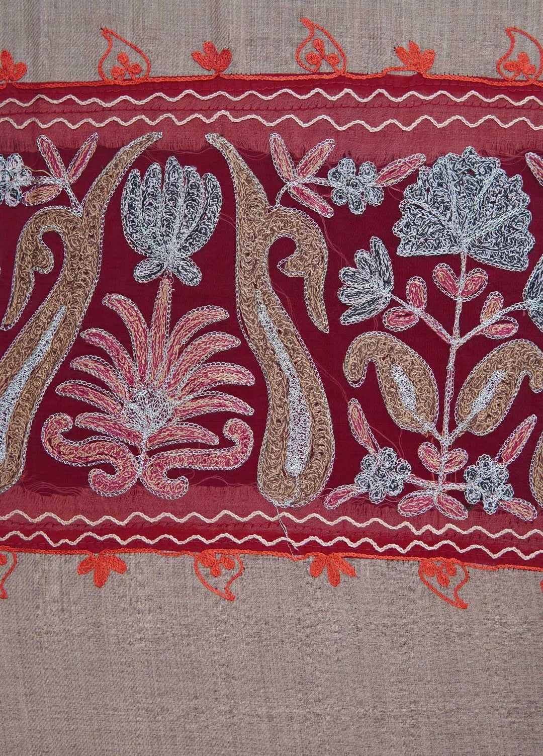 Sanaulla Exclusive Range  Pashmina  Shawls AKP-12 Beige 01 - Pashmina Shawls