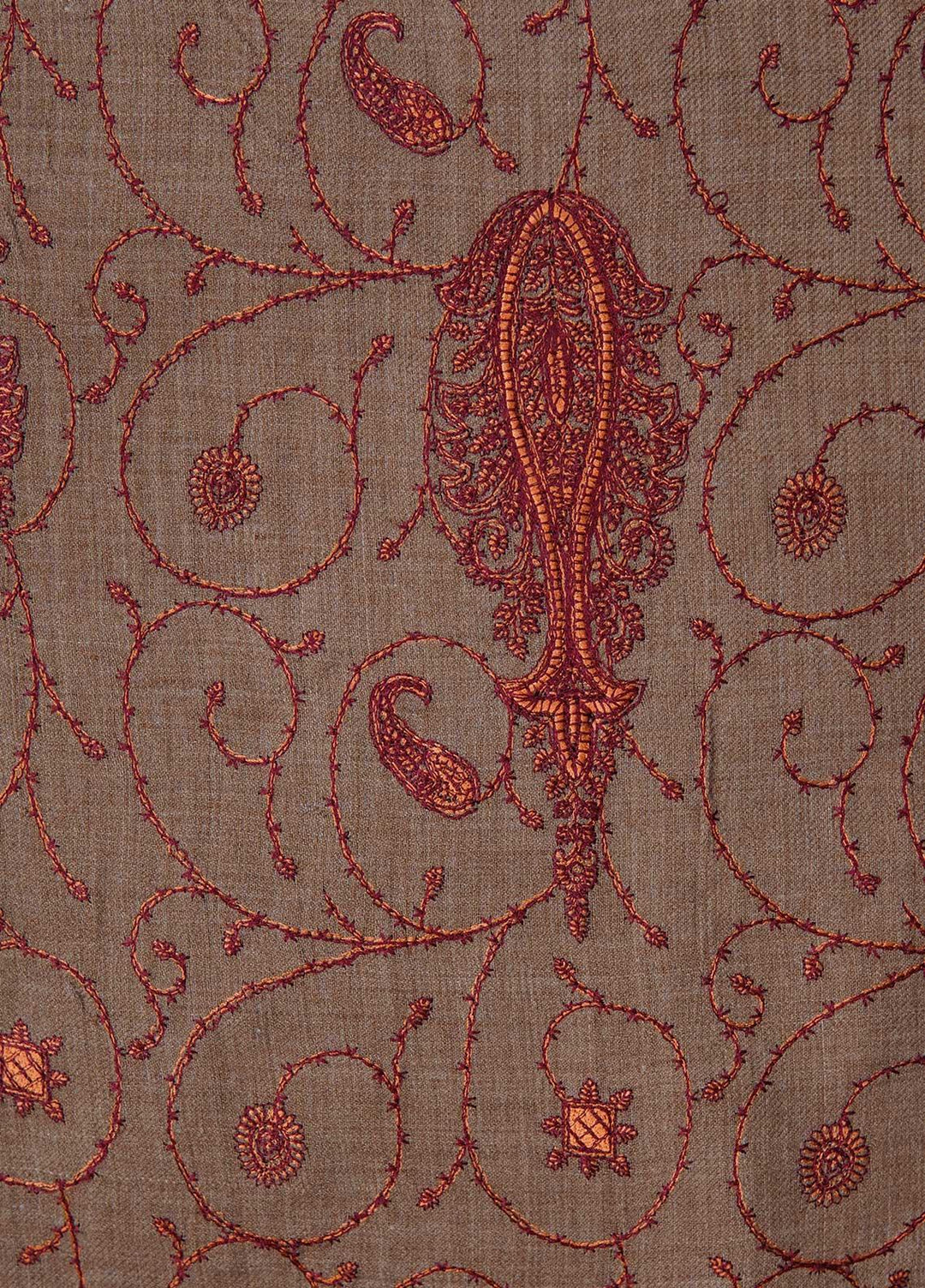 Sanaulla Exclusive Range  Pashmina  Shawls AKP-20 L Brown - Pashmina Shawls