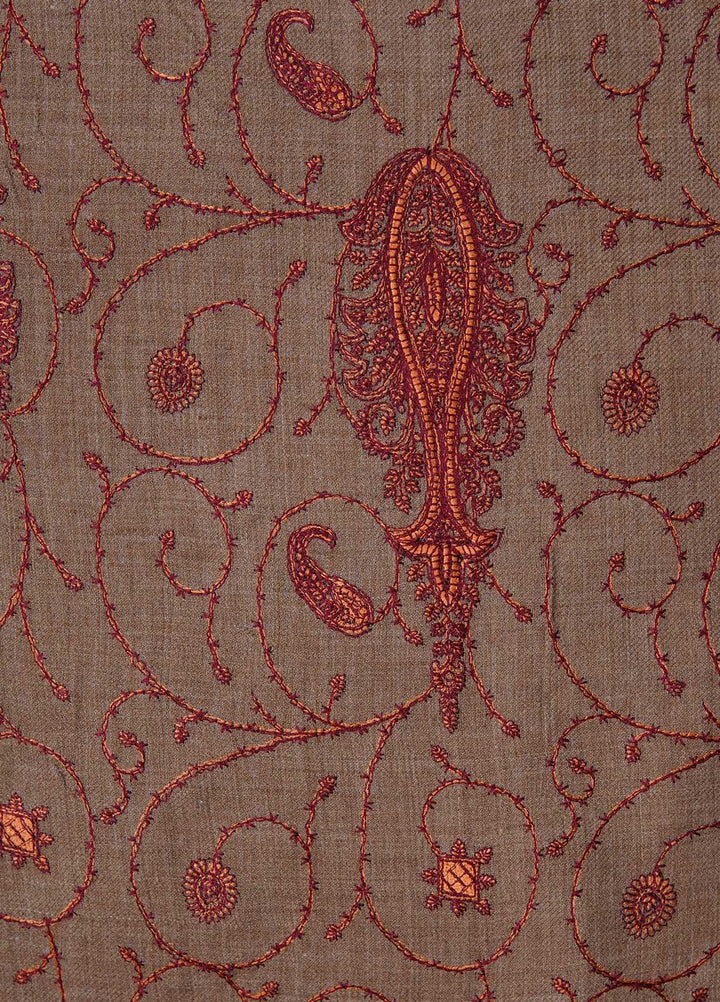 Sanaulla Exclusive Range  Pashmina  Shawls AKP-20 L Brown - Pashmina Shawls