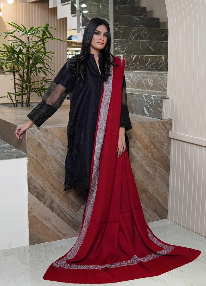 Sanaulla Exclusive Range  Pashmina  Shawls AKP-21 Red 05 - Pashmina Shawls