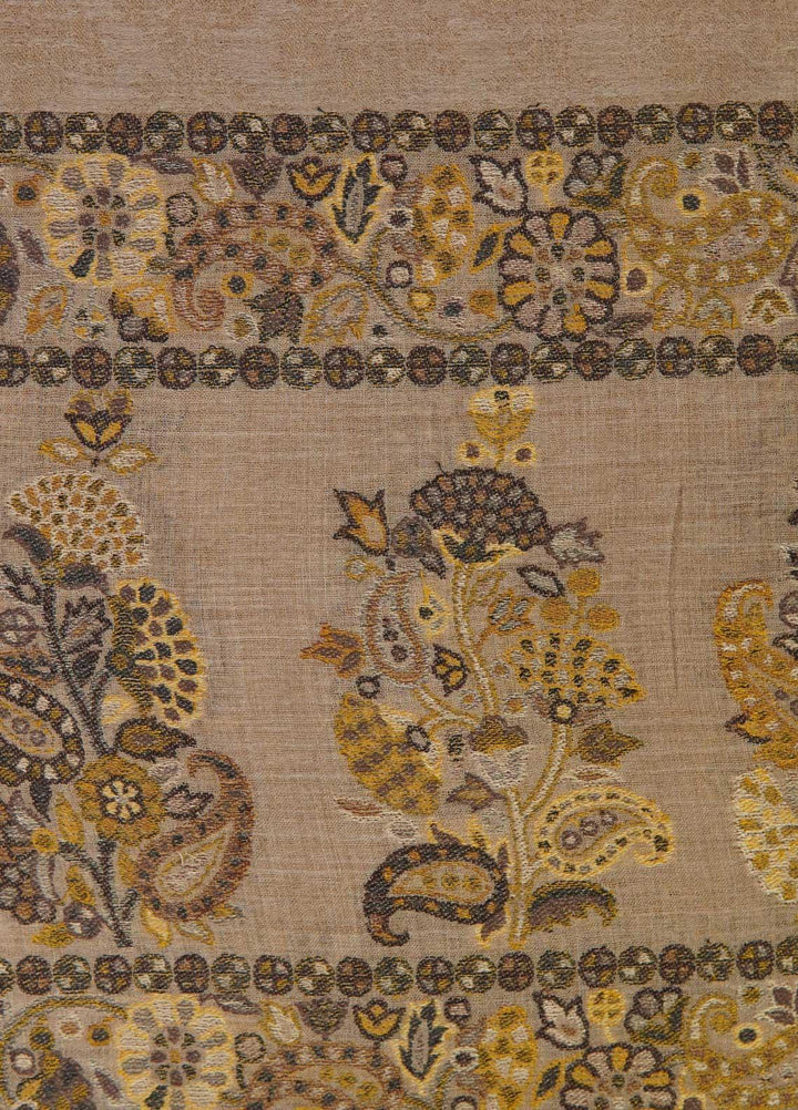 Sanaulla Exclusive Range  Pashmina  Shawls MAMA-09 Beige-2 - Pashmina Shawls