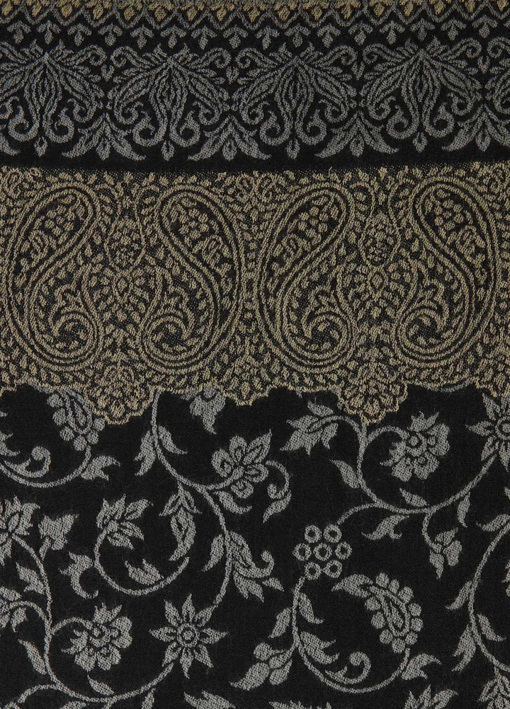 Sanaulla Exclusive Range  Pashmina  Shawls MAMA-12 Black-2 - Pashmina Shawls