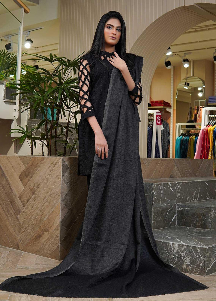 Sanaulla Exclusive Range  Pashmina  Shawls MAMA-41 Grey - Pashmina Shawls