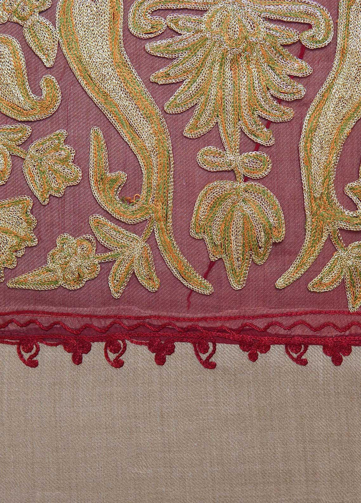 Sanaulla Exclusive Range  Pashmina  Shawls AKP-12 Fawn 07 - Pashmina Shawls