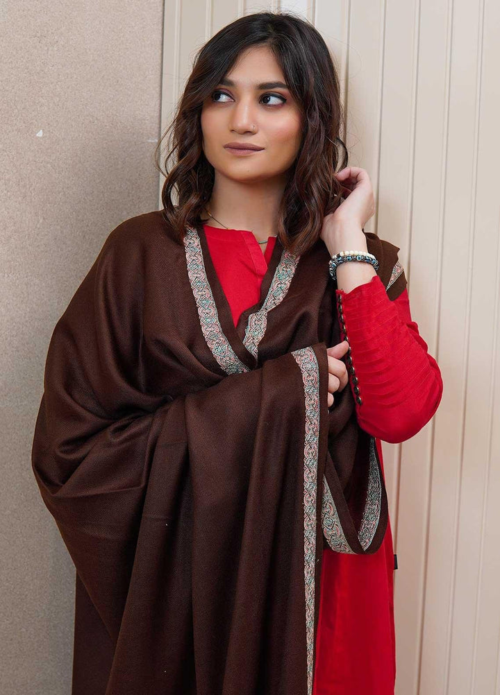 Sanaulla Exclusive Range  Pashmina  Shawls AKP-21 D Brown 01 - Pashmina Shawls