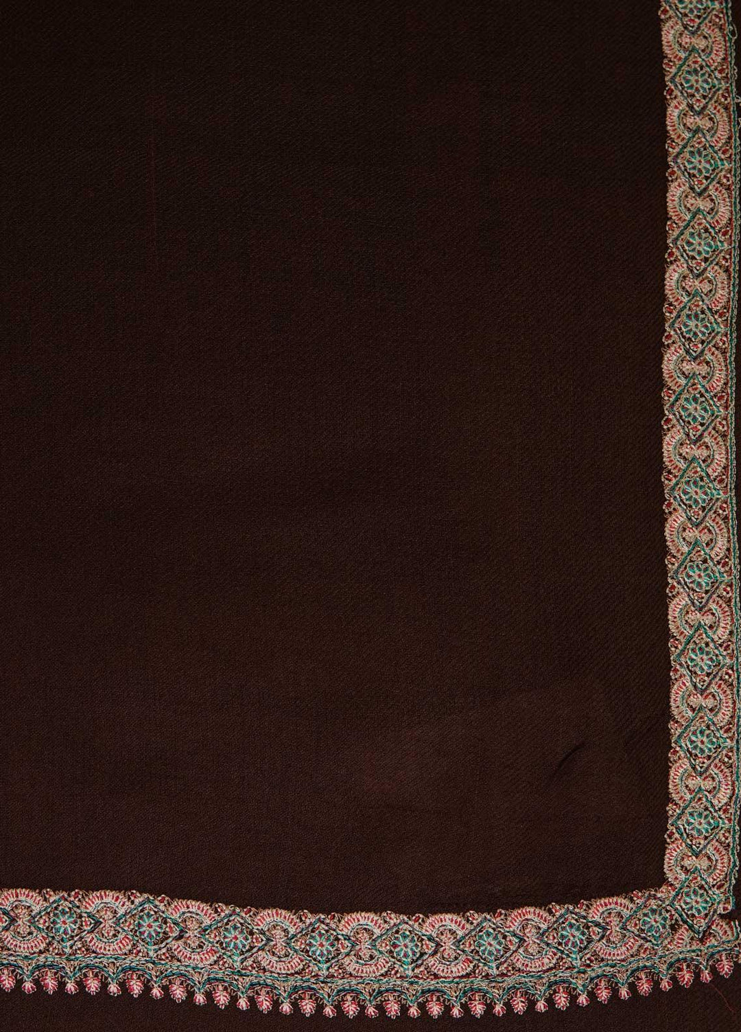 Sanaulla Exclusive Range  Pashmina  Shawls AKP-21 D Brown 01 - Pashmina Shawls