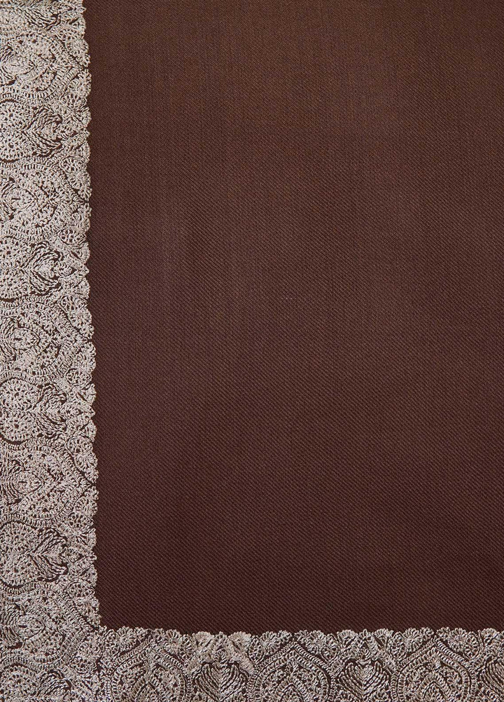 Sanaulla Exclusive Range  Pashmina  Shawls AKP-21 D Brown 03 - Pashmina Shawls