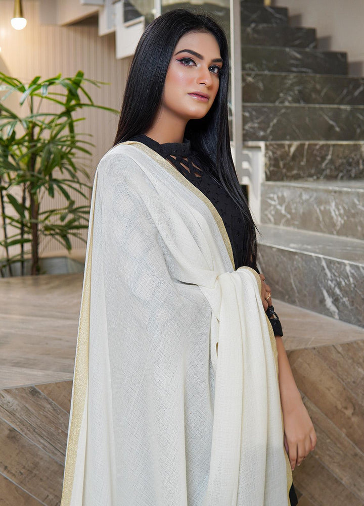 Sanaulla Exclusive Range  Pashmina  Shawls MAMA-41 Off White - Pashmina Shawls