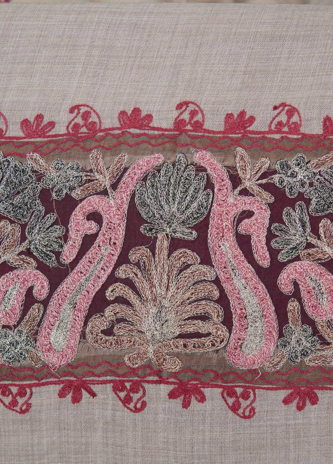 Sanaulla Exclusive Range  Pashmina  Shawls AKP-12 Fawn 01 - Pashmina Shawls