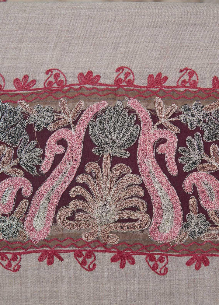 Sanaulla Exclusive Range  Pashmina  Shawls AKP-12 Fawn 01 - Pashmina Shawls