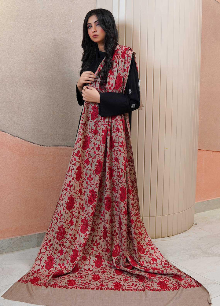 Sanaulla Exclusive Range  Pashmina  Shawls AKP-14 Beige - Pashmina Shawls