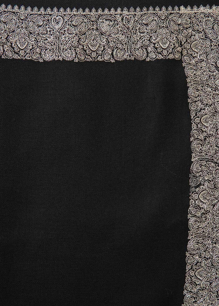 Sanaulla Exclusive Range  Pashmina  Shawls AKP-21 Black 05 - Pashmina Shawls