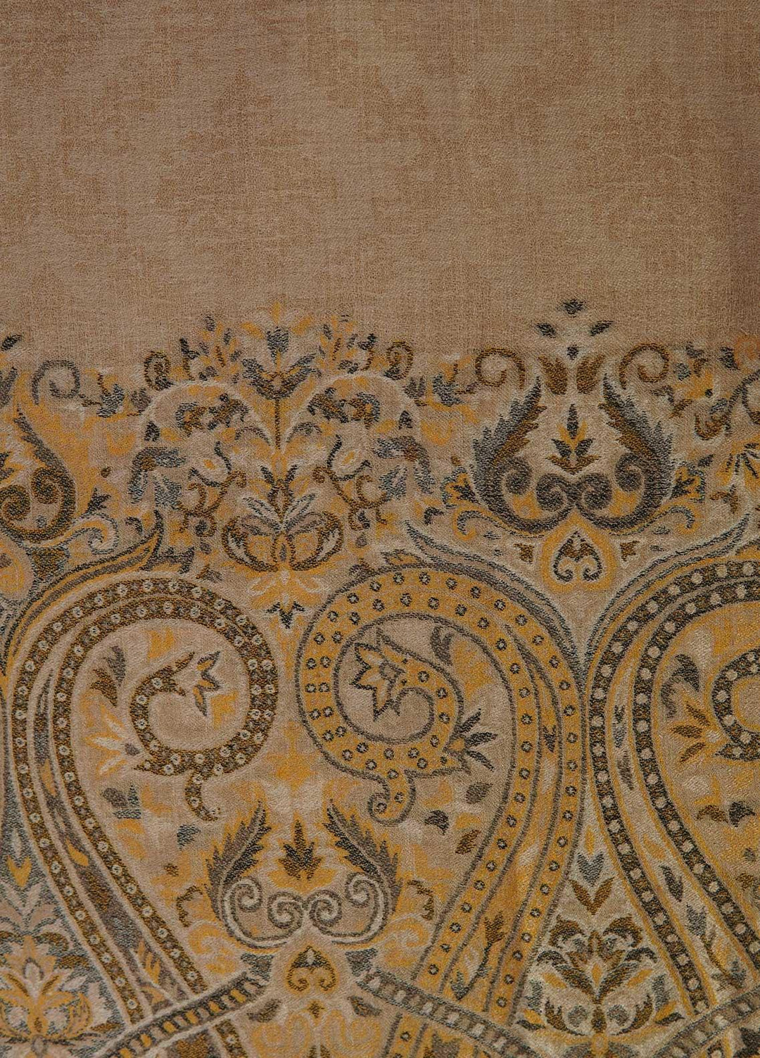 Sanaulla Exclusive Range  Pashmina  Shawls MAMA-09 Beige-5 - Pashmina Shawls