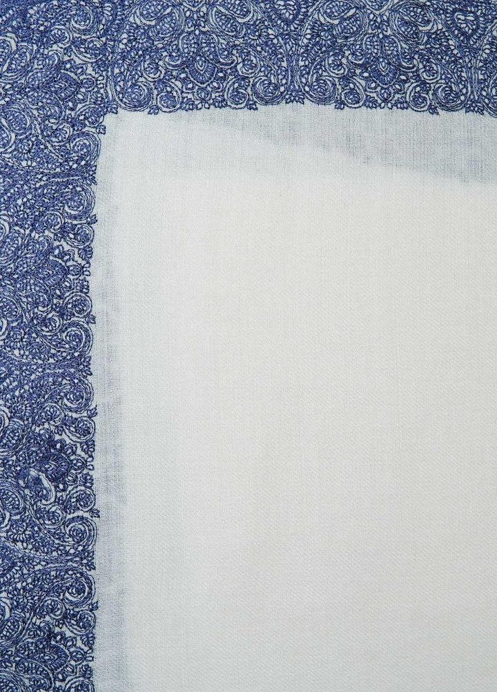 Sanaulla Exclusive Range  Pashmina  Shawls AKP-21 White 03 - Pashmina Shawls