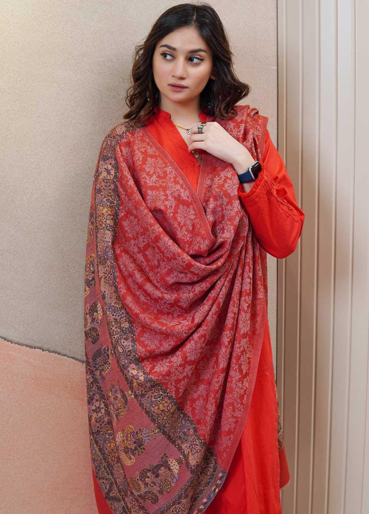 Sanaulla Exclusive Range  Pashmina  Shawls MAMA-09 Pink-1 - Pashmina Shawls