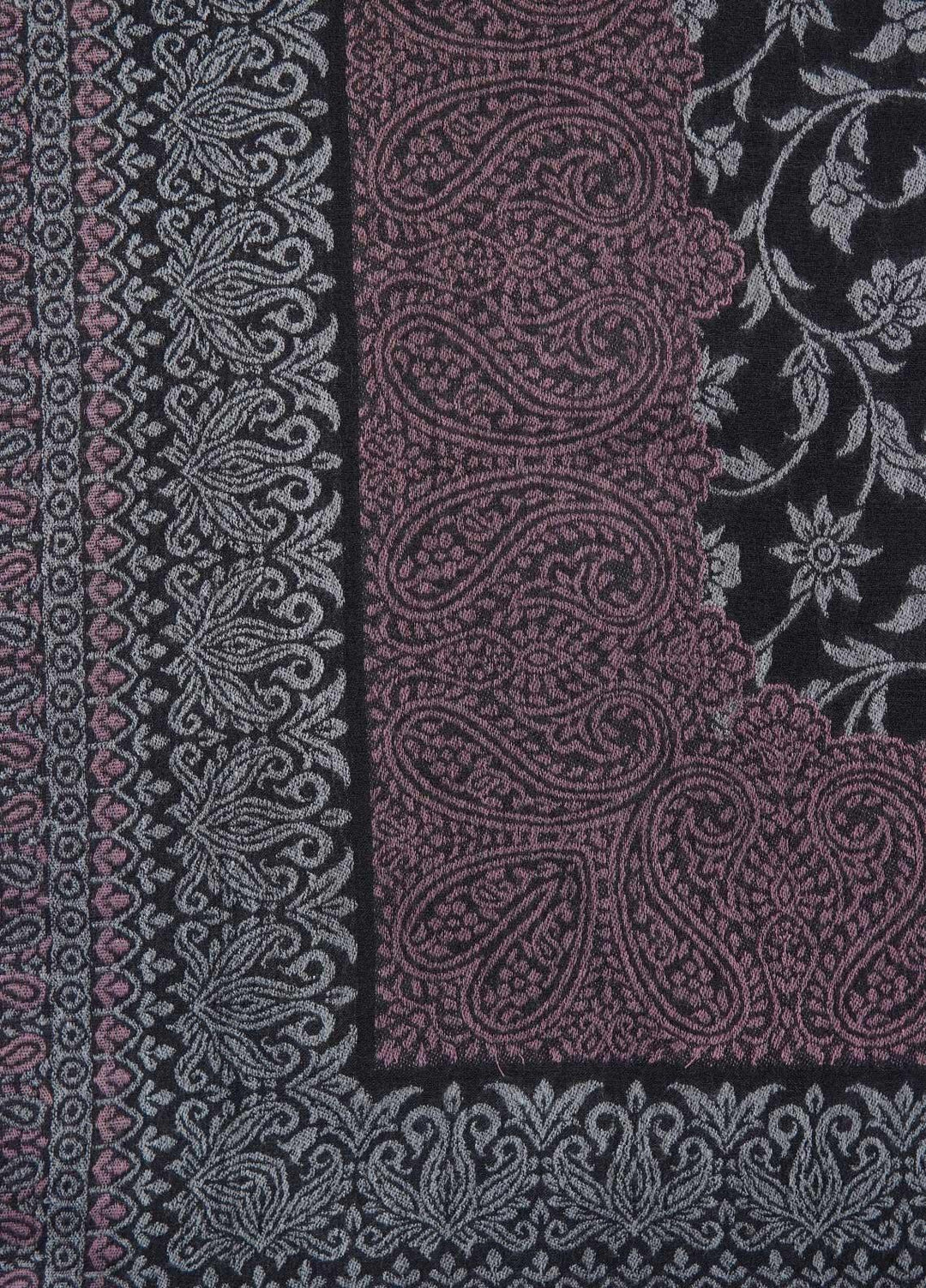 Sanaulla Exclusive Range  Pashmina  Shawls MAMA-12 Blue-2 - Pashmina Shawls