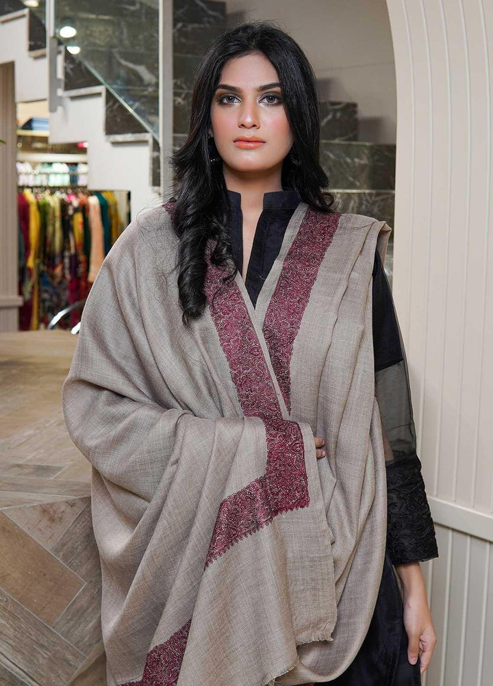 Sanaulla Exclusive Range  Pashmina  Shawls AKP-21 Brown 04 - Pashmina Shawls