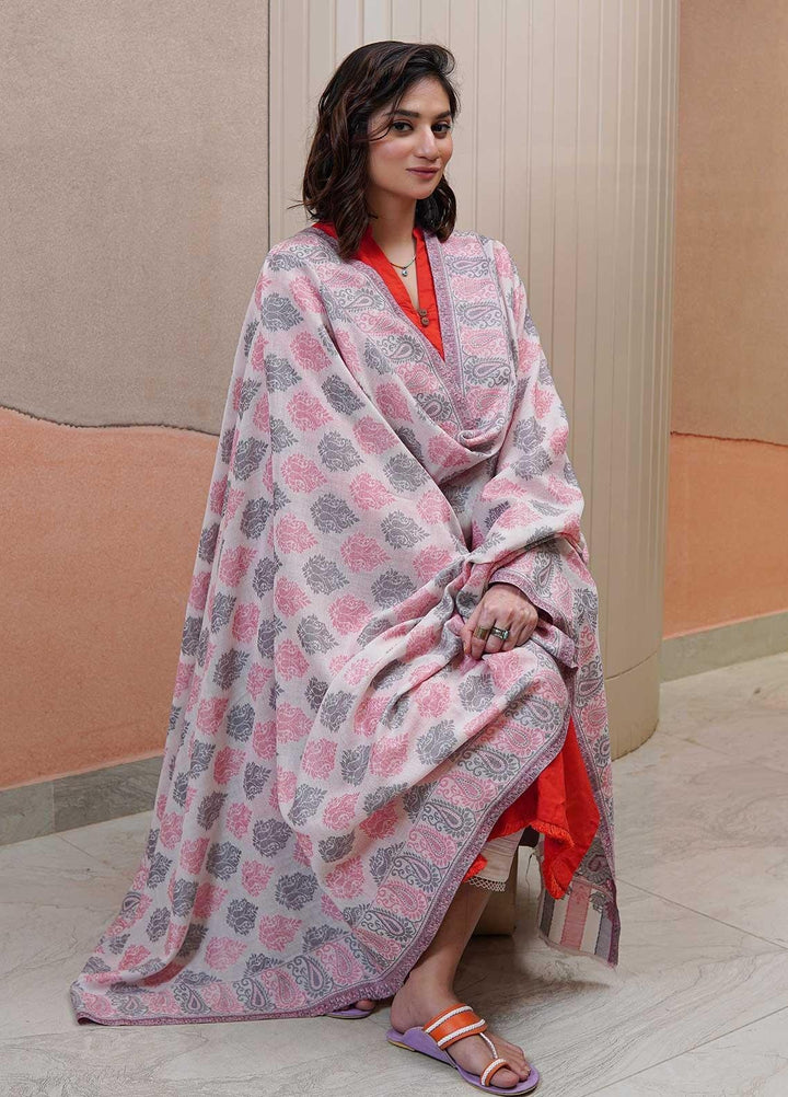 Sanaulla Exclusive Range  Pashmina  Shawls MAMA-12 Pink-2 - Pashmina Shawls