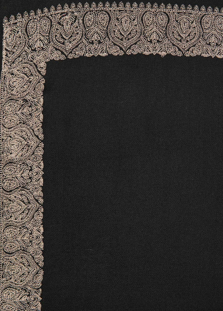 Sanaulla Exclusive Range  Pashmina  Shawls AKP-21 Black 03 - Pashmina Shawls