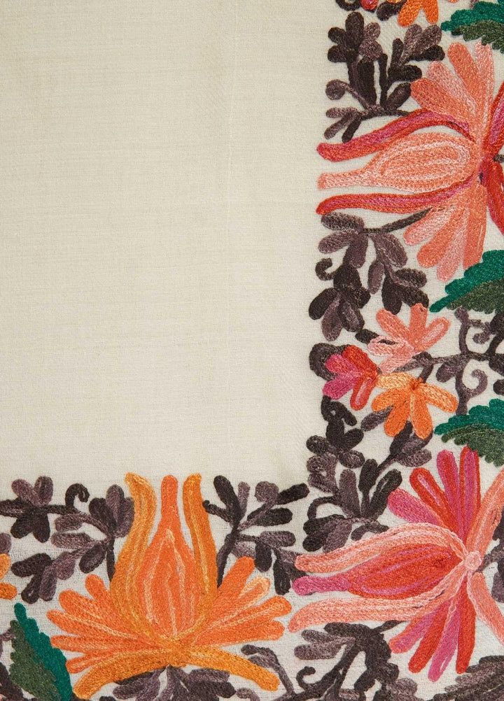 Sanaulla Exclusive Range  Pashmina  Shawls AKP-15 Off White - Pashmina Shawls