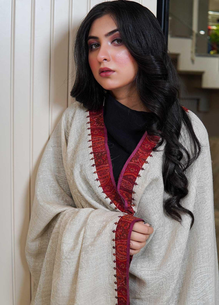 Sanaulla Exclusive Range  Pashmina  Shawls AKP-18 Fawn 01 - Pashmina Shawls