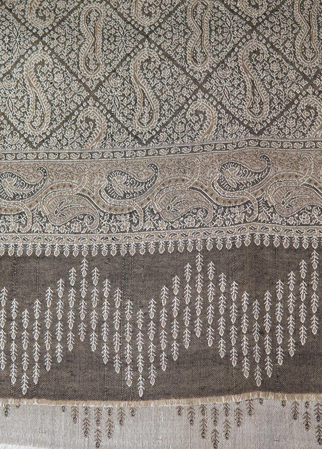 Sanaulla Exclusive Range  Pashmina  Shawls AKP-22 Grey 02 - Pashmina Shawls