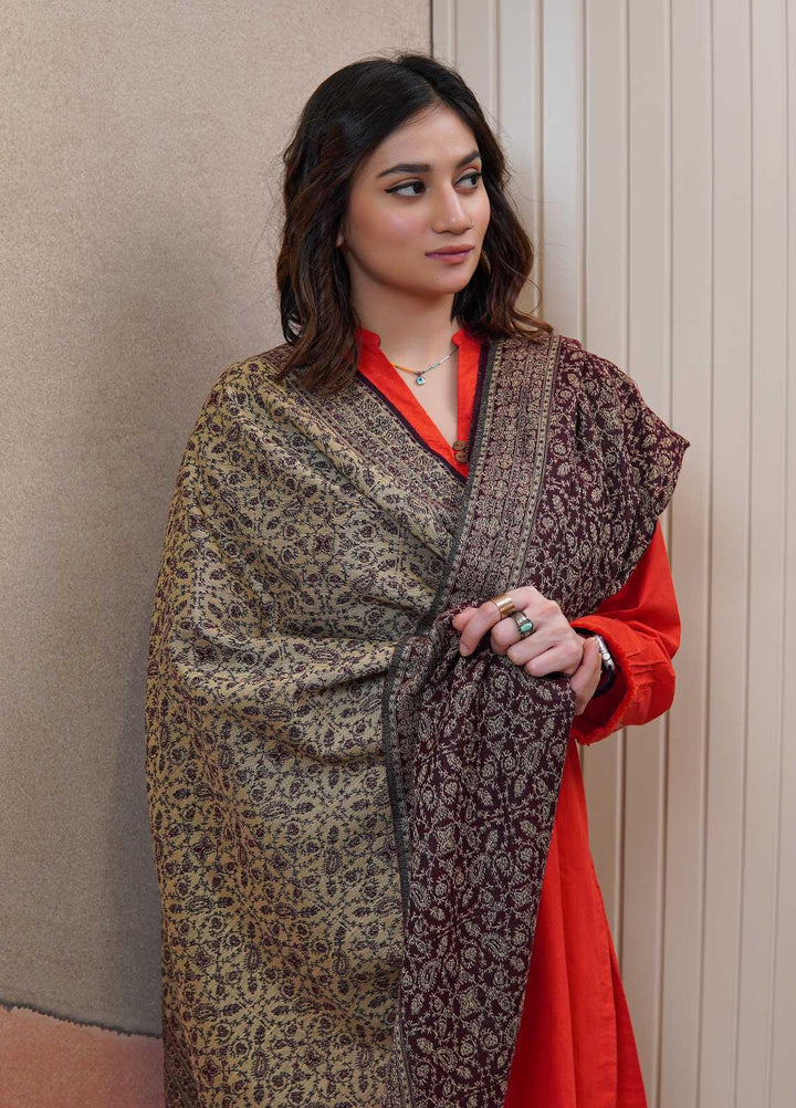 Sanaulla Exclusive Range  Pashmina  Shawls AKP-22 Maroon 01 - Pashmina Shawls