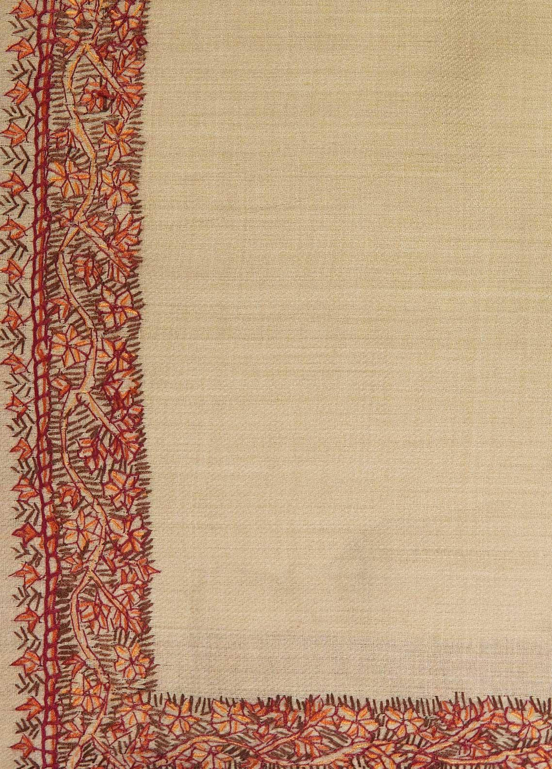 Sanaulla Exclusive Range  Pashmina  Shawls MAMA-18 Fawn-4 - Pashmina Shawls