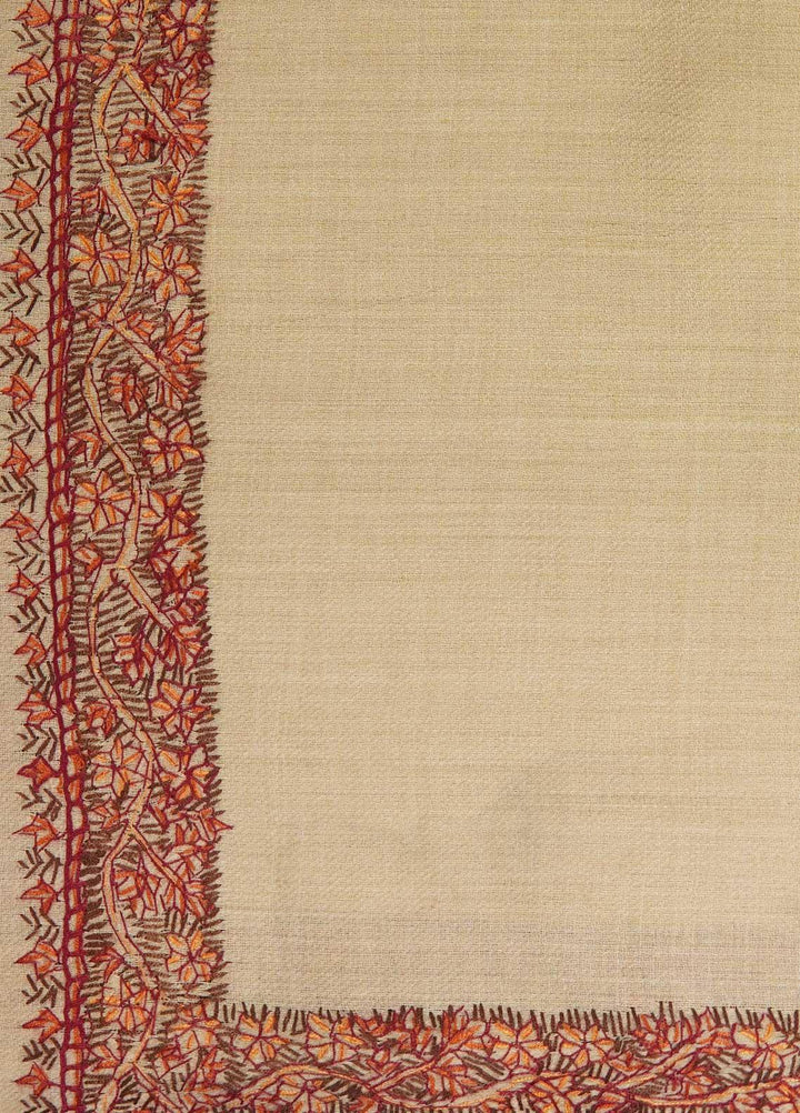 Sanaulla Exclusive Range  Pashmina  Shawls MAMA-18 Fawn-4 - Pashmina Shawls