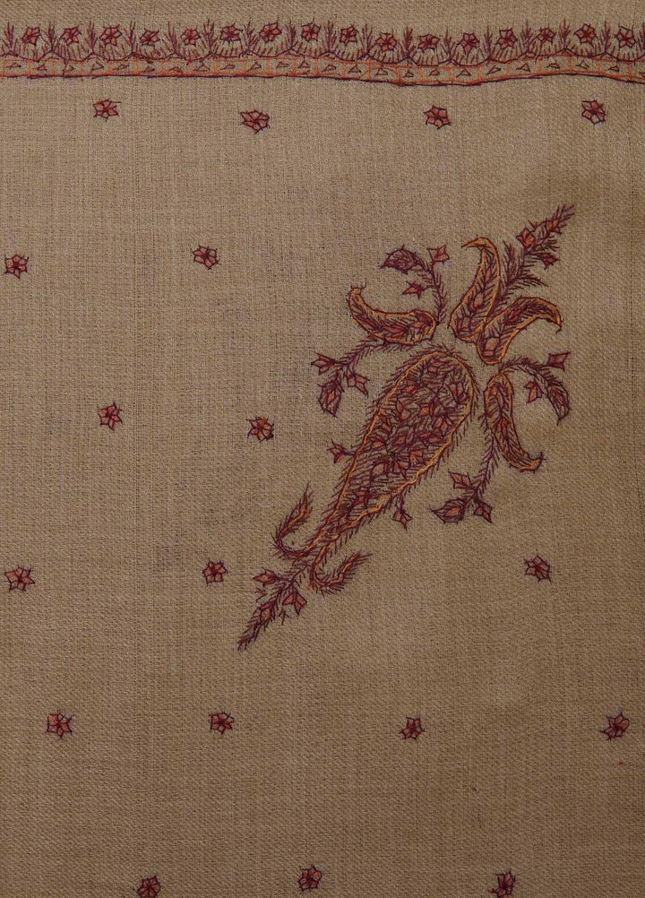 Sanaulla Exclusive Range  Pashmina  Shawls MAMA-29 Fawn-5 - Pashmina Shawls