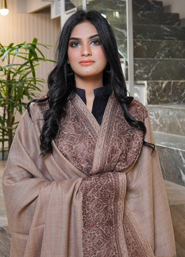 Sanaulla Exclusive Range  Pashmina  Shawls AKP-10 Brown 05 - Pashmina Shawls