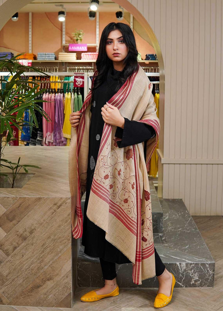 Sanaulla Exclusive Range  Pashmina  Shawls AKP-19 Brown 02 - Pashmina Shawls