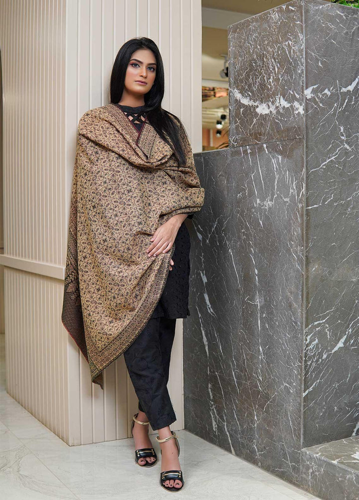 Sanaulla Exclusive Range  Pashmina  Shawls AKP-22 Mehandi - Pashmina Shawls