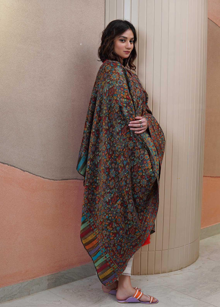 Sanaulla Exclusive Range  Pashmina  Shawls MAMA-02 Green-3 - Pashmina Shawls