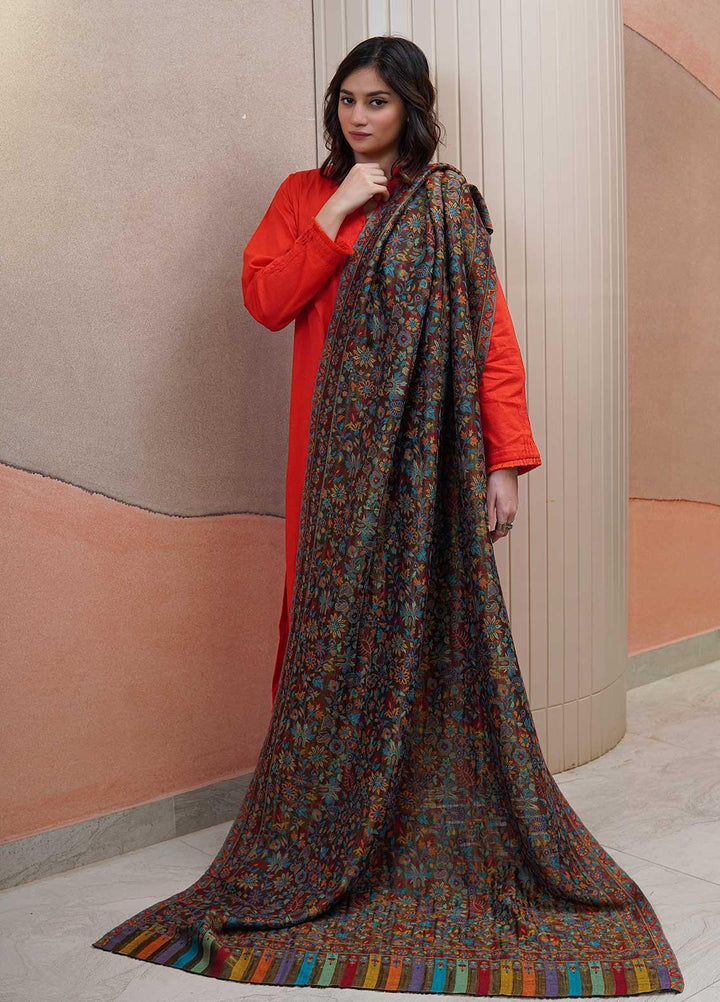 Sanaulla Exclusive Range  Pashmina  Shawls MAMA-02 Green-3 - Pashmina Shawls