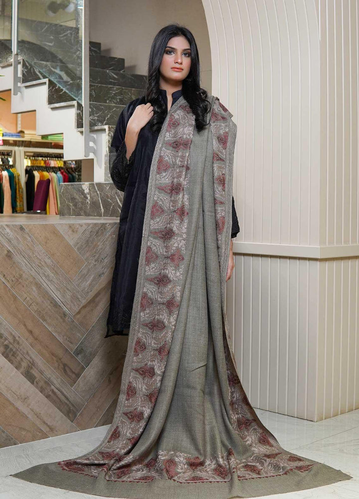 Sanaulla Exclusive Range  Pashmina  Shawls AKP-01 L Green - Pashmina Shawls