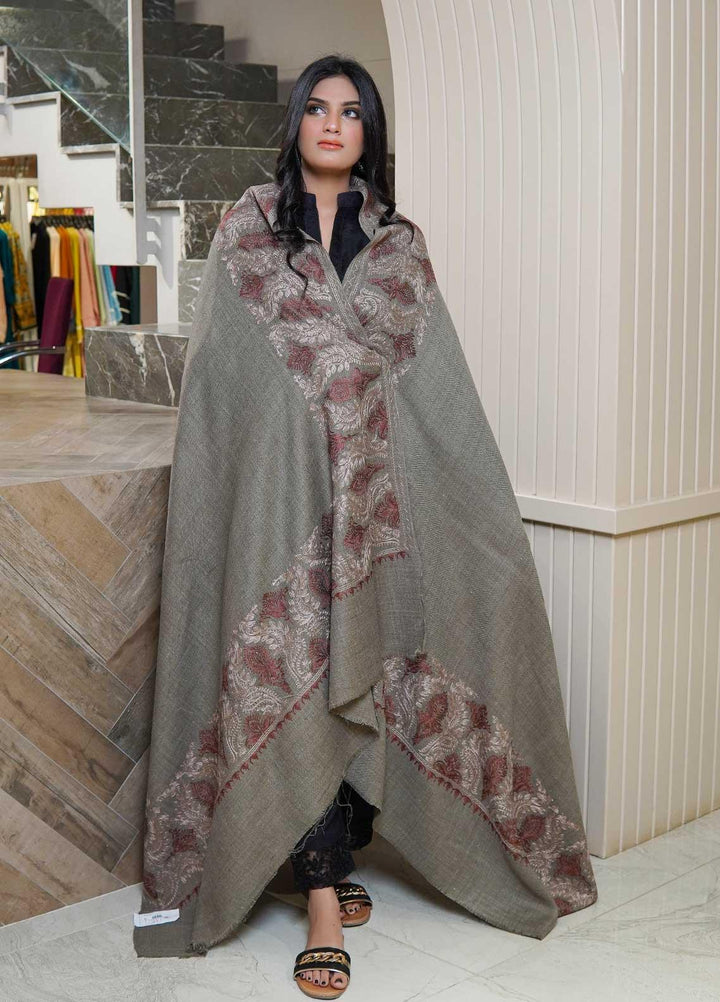 Sanaulla Exclusive Range  Pashmina  Shawls AKP-01 L Green - Pashmina Shawls