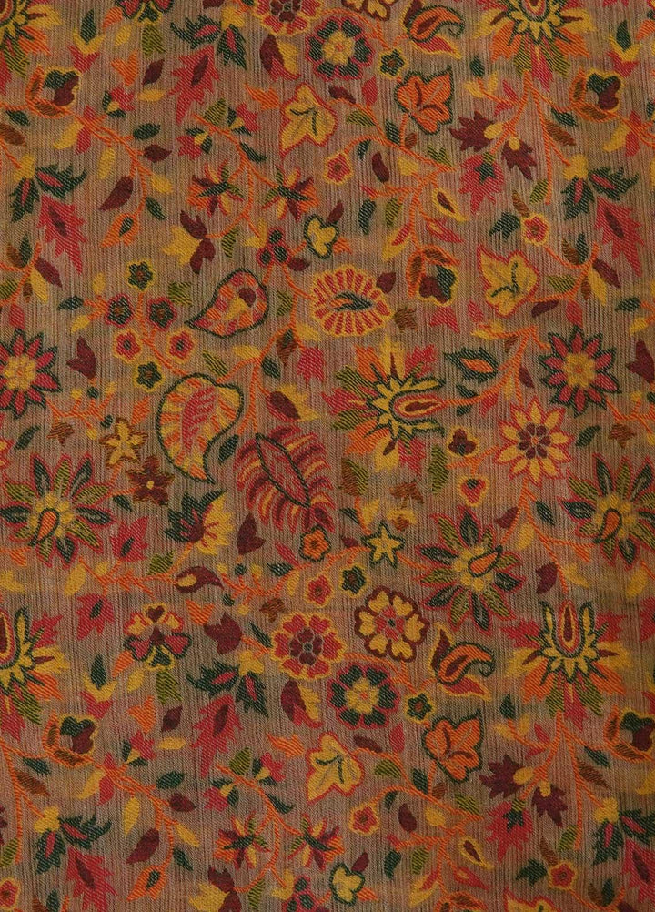 Sanaulla Exclusive Range  Pashmina  Shawls MAMA-02 Brown-3 - Pashmina Shawls